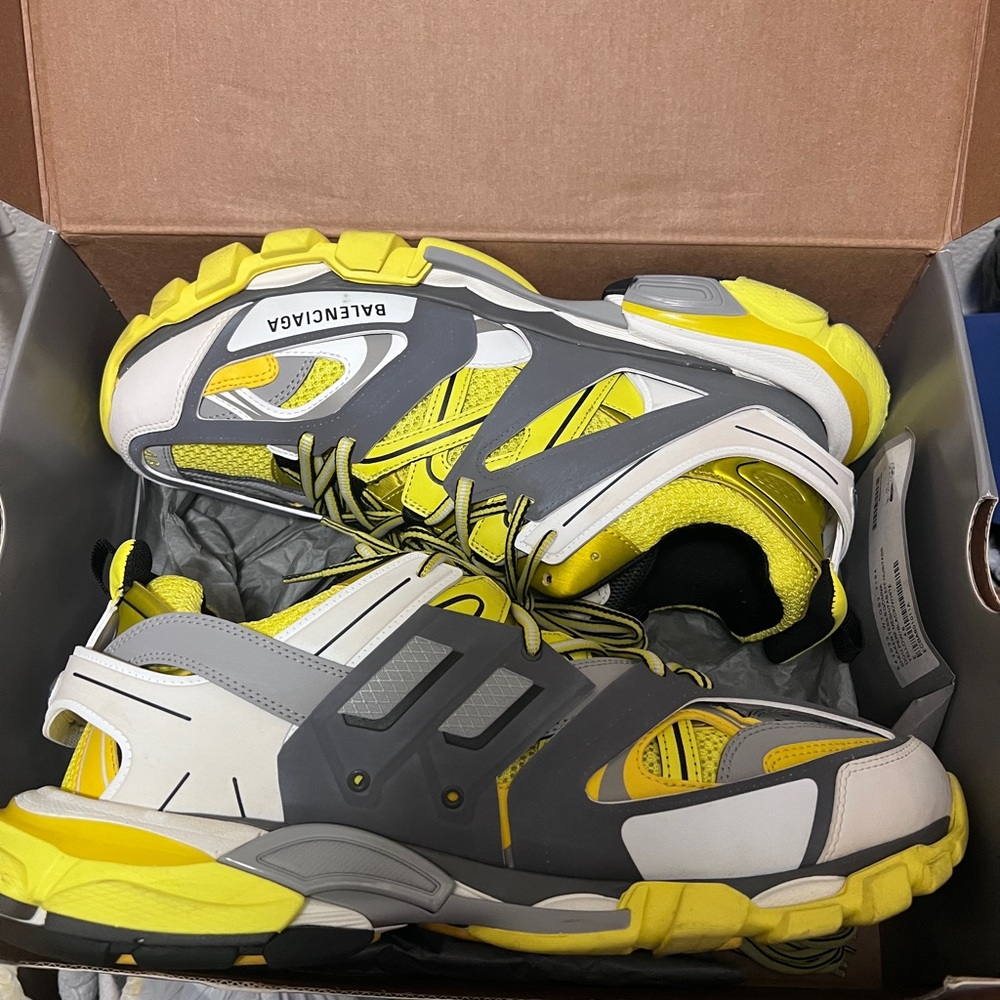 Balenciaga Vibrant Yellow and Gray Athletic Shoes